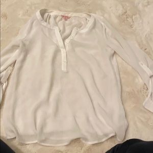 Sheer 3/4 length sleeve shirt